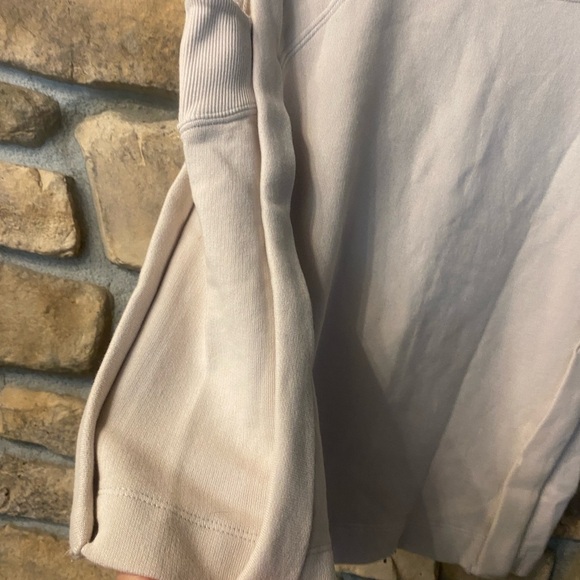 Anthropologie Sleeveless Muscle Sweatshirt Accents Tan Cream EUC S-M oversized - Picture 7 of 12